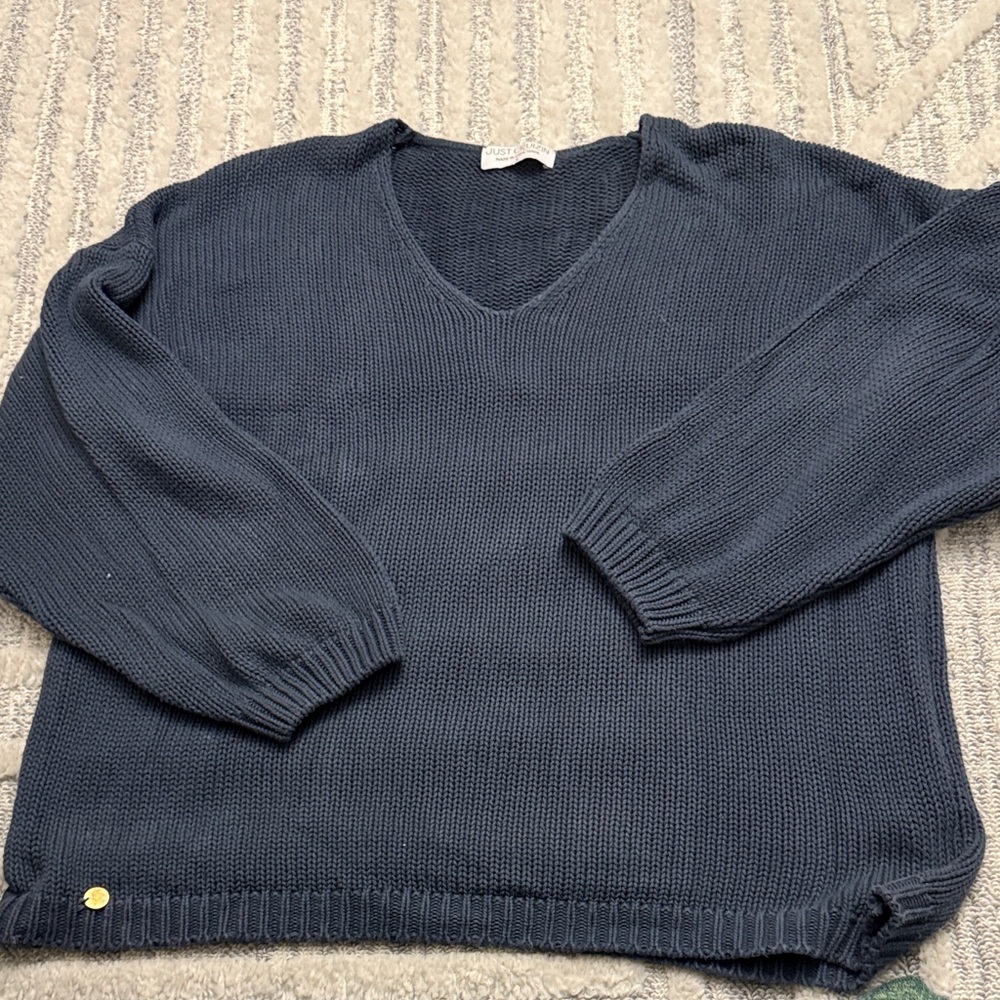 Women’s classic cotton navy sweater